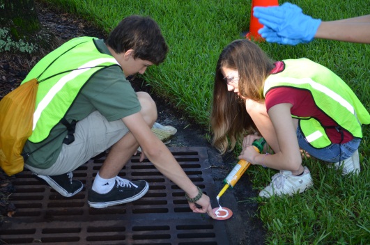 Eagle Scouts Marking Drains